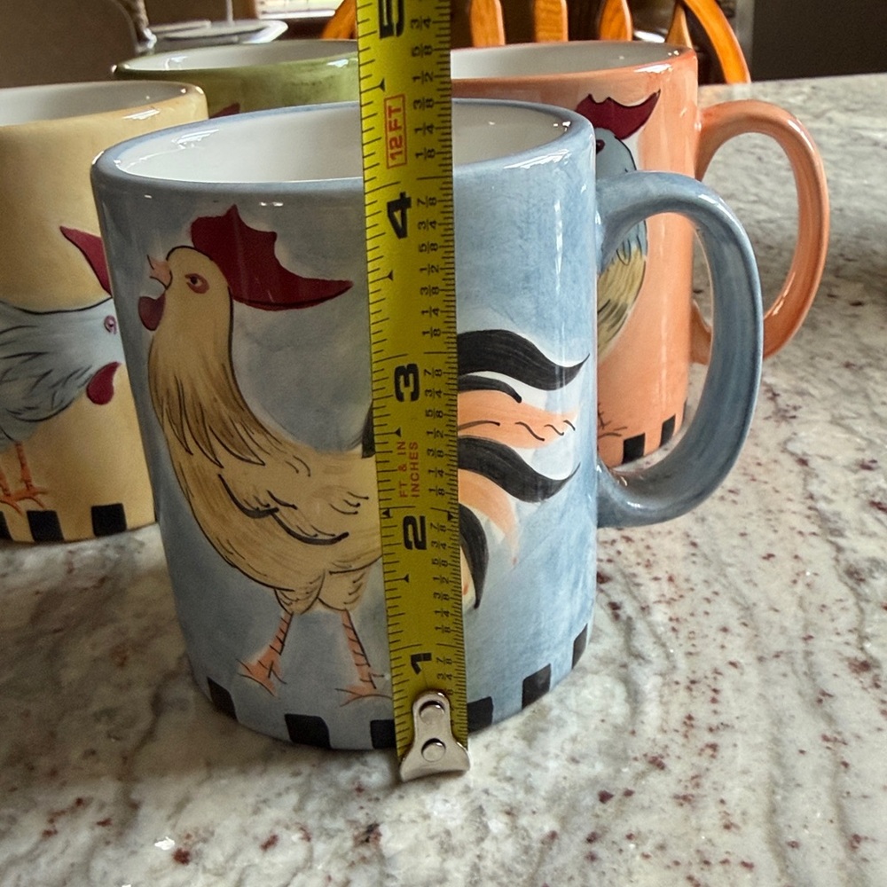Rooster Ceramic Coffee Mug Set - Picture 11 of 12
